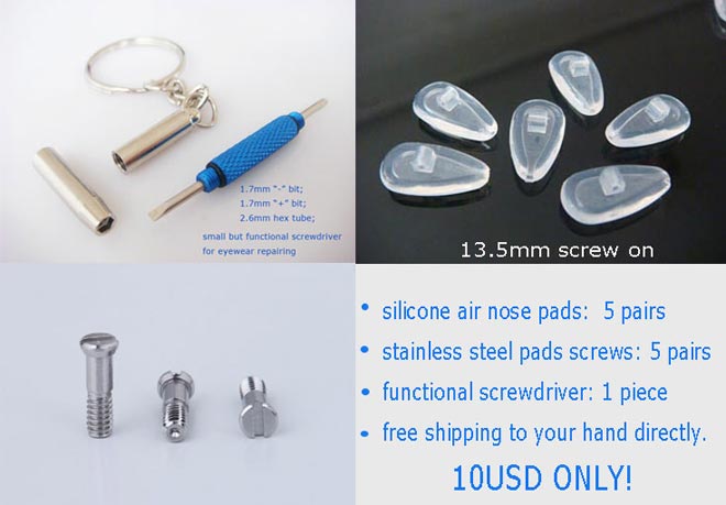 13.5mm screw on air active nose pads for replacement