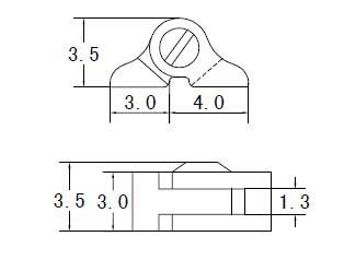 drawing of double spring hinge for wooden sunglasses