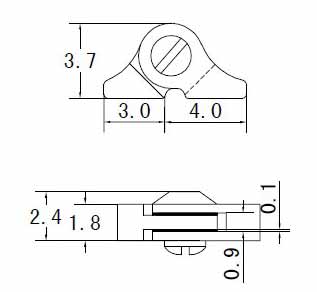 drawing of double spring hinge for wooden sunglasses