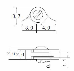 drawing of titanium hinge