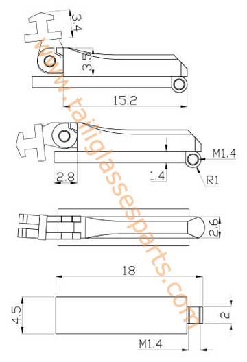 easily installed spring hinge for wooden sunglasses