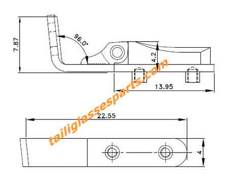 drawing of glasses spring hinge