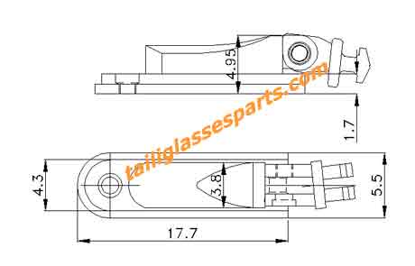 drawing of glasses spring hinges